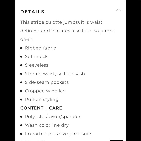 NWT Black & White Striped Rib Culottes Jumpsuit - Picture 6 of 7
